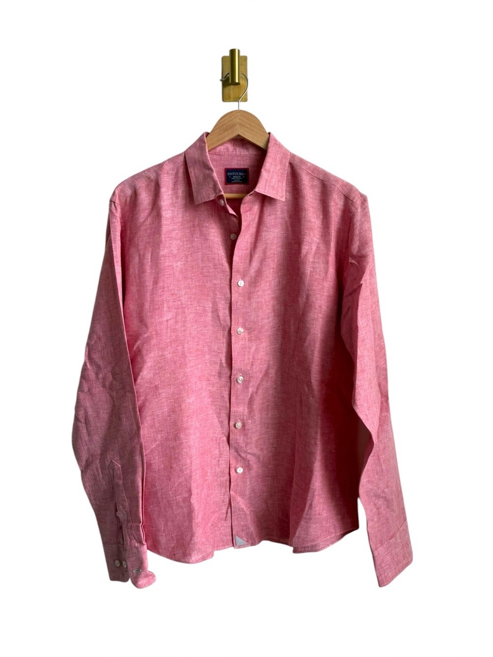 UNTUCKit Eberle 100% Linen Button Down Shirt Red Men’s Medium